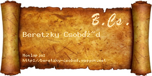Beretzky Csobád névjegykártya
